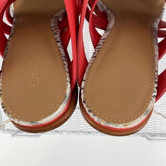 Calvin Klein Panelope Toscana Wrap Ankle‎ Strapping Heeled Open Toe Sandals 8 - Picture 9 of 12